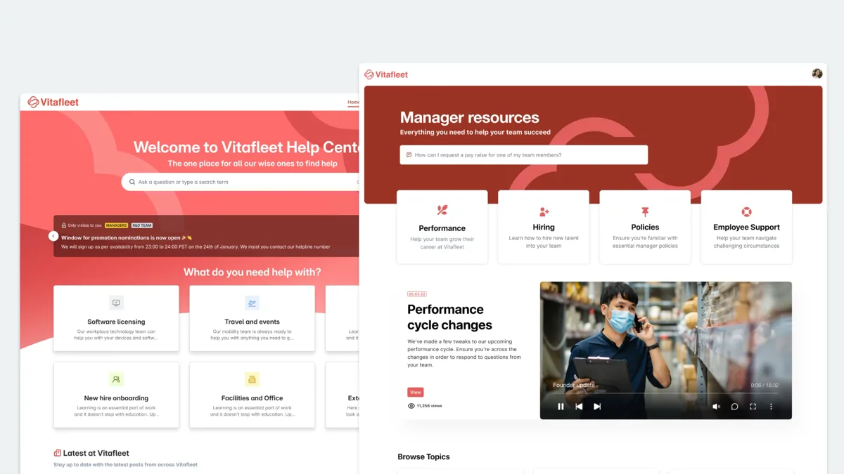 Help Center nhân viên có thương hiệu hóa